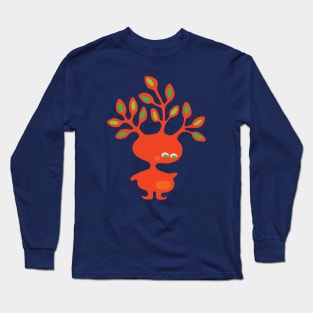 TREE HEADS Cute Orange Imaginary Kids Kawaii Monster with Leaf Antlers - UnBlink Studio by Jackie Tahara Long Sleeve T-Shirt